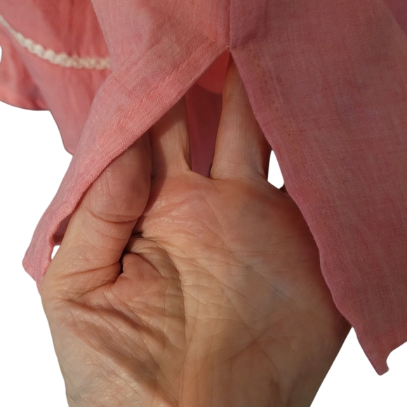 NWT Alfred Dunner Paradise Island pink embroidered top- L. U89 - Picture 5 of 9